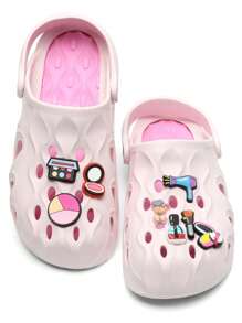 8pcs Wooden Charm Carving With Women's Makeup Graphic, Suitable For Decorating Clog, Sandal Charm - A-8PCS/B-8PCS - View 4