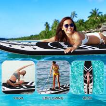 Inflatable Surfboard Stand Up Paddle Board Outdoor Water Sport For Youth & Adult - Black - View 2