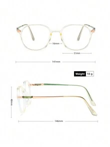 Unisex Small Round Frame Non-Prescription Glasses With Candy-Colored Decorative Lenses Suitable For Daily Reading, Computer Use And Cell Phone Playing - Multicolor - View 5