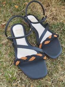 Women Flat Sandals - 黑色 - 查看 3