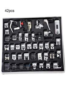 42pcs Sewing Machine Supplies Presser Foot Feet For Sewing Machines Feet Kit Set - Silver - View 1