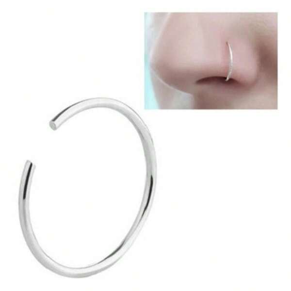 Piercing Argola Prata 950 Maciça 8mm Não é Banhado