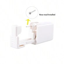 1pc Disposable Sterile Nose Stud Piercing Gun Tool Unit Crystal, Nose Ring Earring Professional Machine Nose Pircer Piercing Kit Body Jewelry - Silver - View 7