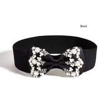 韓式帶蝴蝶結釦織彈性腰封,手工刺繡珠片蝴蝶結,適用於所有休閒裙裝 - 彩色 - 查看 6