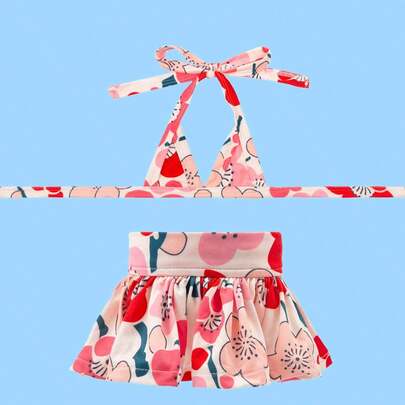 2 件套泳衣设计宠物夏季比基尼宠物服装