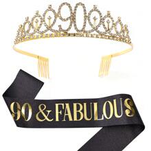 Một bộ Của Đồ Trang Trí Sinh Nhật Thích hợp Dành cho Cô gái 40 , 50 , 60 , 70 , 80 , Và , Bao gồm A Vàng Sinh nhật Vương miện Và Đen Tiệc sinh nhật Quân nhu , Của phụ nữ Quà sinh nhật - màu đen - Xem 18