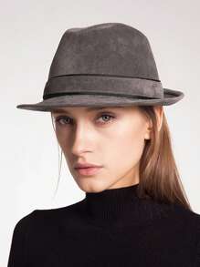 HIMESPORT 2024年女性男性寬邊丹寧費多拉帽,爵士特爾比巴拿馬帽紳士帽英式復古優雅休閒春夏款 - 彩色 - 查看 13