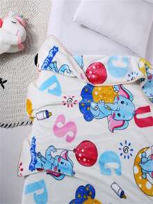 1pc Flannel Fleece Kids' Blanket/Student Blanket/Baby Blanket In Milk Velvet Texture For Toddlers/Babies - White - View 5