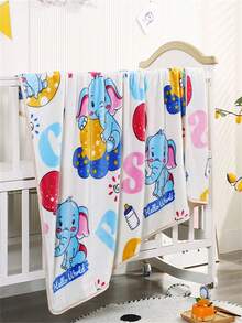 1pc Flannel Fleece Kids' Blanket/Student Blanket/Baby Blanket In Milk Velvet Texture For Toddlers/Babies - White - View 3
