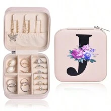 Travel Jewelry Box Jewelry Storage Box Jewelry Box, Essential Accessories For Travel Honeymoon, Bridesmaid Proposal Gift, Wedding Engagement Gift, Small Mini Earring Ring Jewelry Box Storage Box Without Mirror-Pink(Jewelry  Not  Included) - Pink - View 20