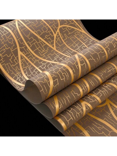 Roll Moderne Geometric Line Pattern Wallpaper, Flocked Flocking Craft, Non Woven Fabric, Perfect Living Room Bedroom Home Renovation Stickers Peel Wand Panels, Paper, Wallpapers, ation Items Refresh Your Home, Rama Birthday Graduation view 2