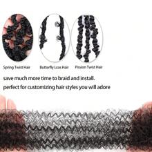 Springy Afro Twist Hair Marley Twist Braiding Hair Pre-Separated Kinky Twist Hair Braids Afro Kinky Bulk Afro Curly Synthetic Hair Short 12/16/24" Crochet Braiding Hair Extensions For American Women - Linen Brown - View 5