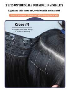 Sợi tổng hợp Hình chữ V Đen Biến đổi dần Xanh Tóc giả Nối tóc 22inch Dài Dợn sóng Tóc NỮ Tóc giả piece - Nhiều màu - Xem 6