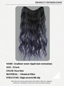 Sợi tổng hợp Hình chữ V Đen Biến đổi dần Xanh Tóc giả Nối tóc 22inch Dài Dợn sóng Tóc NỮ Tóc giả piece - Nhiều màu - Xem 8