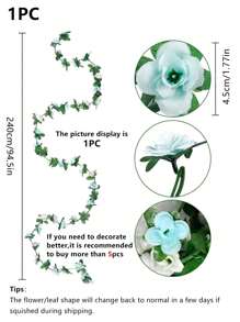 1pc/5pcs Artificial Rose Vine, DIY Garden Material, Wedding Venue Decor, Home Bedroom, Living Room, Bathroom, Wall Hanging Decor, Outdoor Garden, School Birthday Party Supplies, Valentine's Day Decor, New Year, Valentine's Day, Graduation Gift - Blue and White - View 3