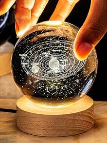 Đèn ngủ hình cầu pha lê 3D Galaxy, đèn ngủ hình cầu thủy tinh có đế gỗ, trang trí theo chủ đề kỳ ảo, quà tặng hình cầu pha lê, đèn ngủ LED Galaxy Planet, quà tặng sinh nhật cho bé trai bé gái (Galaxy) - Cynops phương Đông - Xem 6