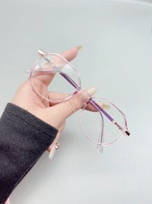 Unisex Small Round Frame Non-Prescription Glasses With Candy-Colored Decorative Lenses Suitable For Daily Reading, Computer Use And Cell Phone Playing - Multicolor - View 9