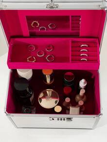 女士時尚多功能化妝盒 - 銀色 - 查看 4