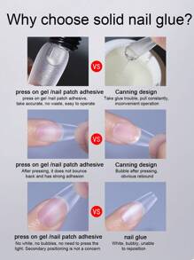 2024 New Design Press On Nail Glue Gel 30g Solid Nail Tips Glue Tube Package UV Gel Long Lasting No Flow Easy To Use