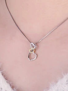 JewelryPalace 1入組簡單優雅925純銀愛心設計精美多面剪裁圓形立方氧化鋯裝飾銀吊墜項鍊,適合女性和女孩日常穿戴,精美珠寶 - 白色 - 查看 4