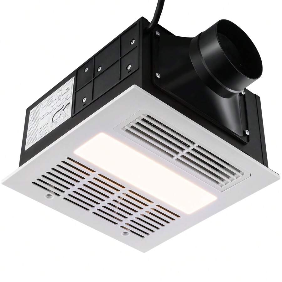 VEVOR Bathroom Exhaust Fan, 1500W Heating, 110 CFM High-Efficiency Ventilation, 1.5 Sones Low ...