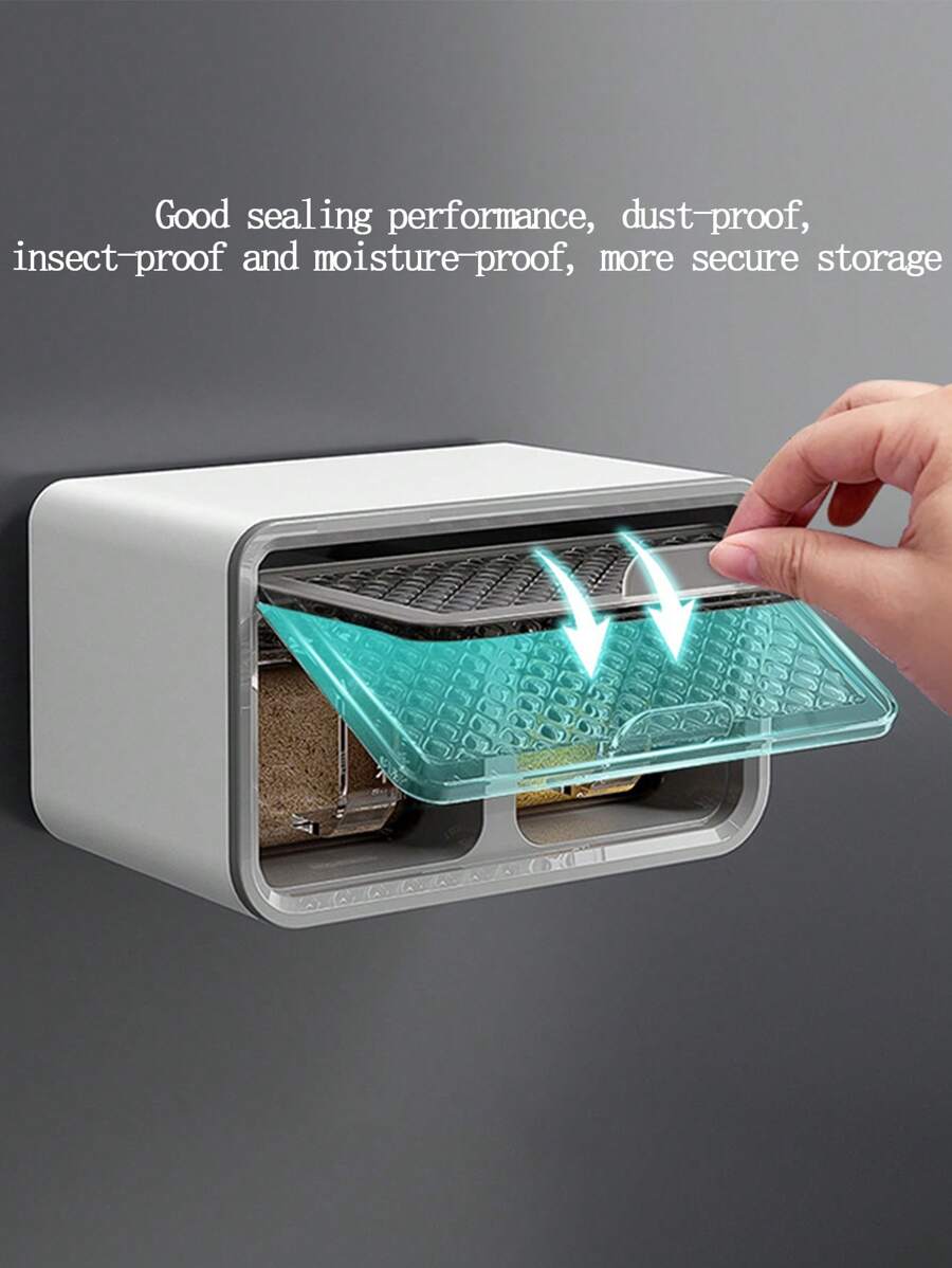 1pc Wall Mounted Kitchen Spice Rack Without Drilling, Kitchen Organizer