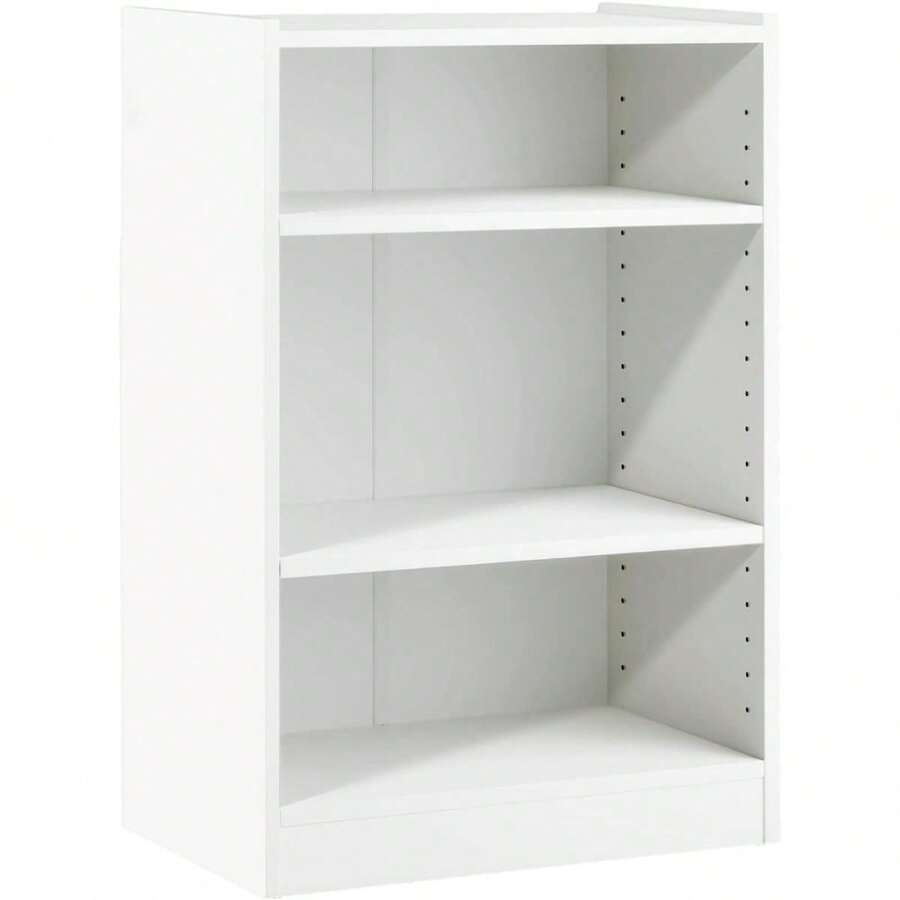 3-Tier Bookshelf, Corner Bookcase Display Rack With Adjustable Shelves, Display Shelf For Living Room, Bedroom, Office (White) - 白色 - 查看 1