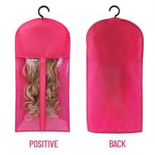 1PC Wig Storage Bag With Wig Hanger For Multiple Wigs And HairExtension Storage Bag Holder Case - Hot Pink - View 4