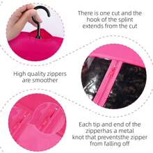 1PC Wig Storage Bag With Wig Hanger For Multiple Wigs And HairExtension Storage Bag Holder Case - Hot Pink - View 7