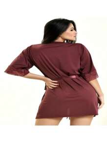 Women Robes - 酒紅色 - 查看 2