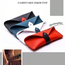 新型時尚皮革眼鏡盒,帶扣式設計、雙色柔軟外殼,高端眼鏡組織盒,黑色簡約收納盒,上下蓋包裝,耐壓可攜式,適用於太陽鏡和眼鏡收納皮革太陽鏡盒保護眼鏡盒 - 彩色 - 查看 1