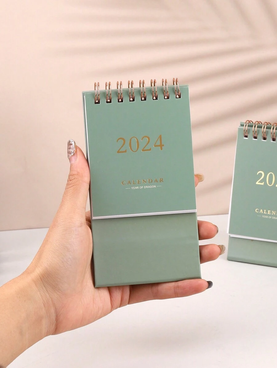 1個 2024迷你可愛桌面日曆 卡通創意備忘錄禮品日曆 學用品