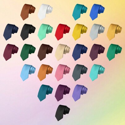 1 pezzo Cravatta classica da uomo in seta a righe strette da 2,36 pollici (6 cm), adatta per uso quotidiano, lavoro, affari, appuntamenti, matrimoni e altre occasioni casual