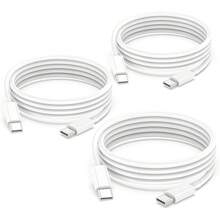 USB-C 转 USB-C 线缆 3 英尺/6 英尺，快速充电适配器兼容 15 Pro Max/15 Pro/15 Plus/15、16、Galaxy S25/S24 Ultra/S24 Plus/S24/S23 Ultra/S23/S22 Ultra/S22 Plus/S21 Ultra/S21 Plus/S21，高效数据传输兼容 16、16 Pro Max、15、15 Plus、15 Pro、15 Pro Max，兼容小米，兼容 OnePlus Type C Nan - 白色 - 查看 1