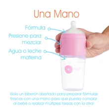 POPYUM Biberón Anticólico para Bebé para Mezclar Fórmula 9oz/260ml Paquete de 3 Piezas - Rosa - Ver 2