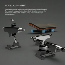 1pc Five-Layer Maple Finger Skateboard With Bearing Wheels, Alloy Truck, Pu Anti-Slip Mat - Light Blue - View 6