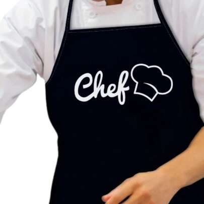 Avental Masculino Feminino Preto Pvc Impermeável Chefe de Cozinha Restaurante Gastronomia