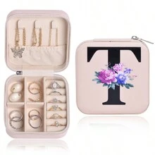 Travel Jewelry Box Jewelry Storage Box Jewelry Box, Essential Accessories For Travel Honeymoon, Bridesmaid Proposal Gift, Wedding Engagement Gift, Small Mini Earring Ring Jewelry Box Storage Box Without Mirror-Pink(Jewelry  Not  Included) - Pink - View 19