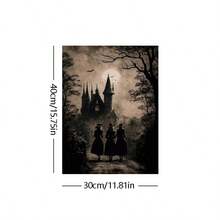 1張哥德式恐怖城堡油畫帆布牆藝術裝飾畫,浴室臥室辦公室客廳藝術牆畫,家居裝飾（不含框） - 黑色 - 查看 9