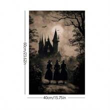 1張哥德式恐怖城堡油畫帆布牆藝術裝飾畫,浴室臥室辦公室客廳藝術牆畫,家居裝飾（不含框） - 黑色 - 查看 10