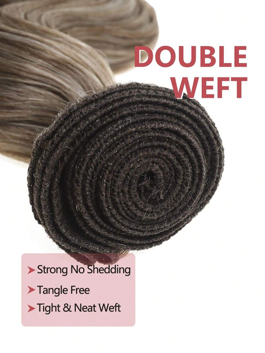 1PC/Lot Brown Mix Grey Body Wave Hair Bundles 22 Inch Synthetic Hair Wigs Wavy Curly Layered