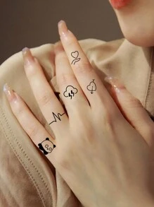 4pcs Fashionable Mini Pattern Temporary Tattoo Sticker