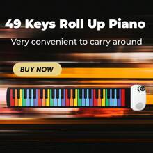 HIFING 49 Key Roll Up Keyboard Foldable Electronic Piano Rechargeable Hand Roll Portable Piano For Beginner Easy To Play 49 Key Roll Up Piano For Students And Teachers - Color - View 2