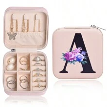 Travel Jewelry Box Jewelry Storage Box Jewelry Box, Essential Accessories For Travel Honeymoon, Bridesmaid Proposal Gift, Wedding Engagement Gift, Small Mini Earring Ring Jewelry Box Storage Box Without Mirror-Pink(Jewelry  Not  Included) - Pink - View 27