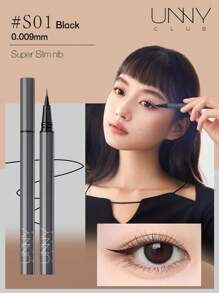 unny club 0.55毫升 0.009毫米 超细液体眼线笔，使用前摇匀以释放墨水，可用于下睫毛和眼线，高显色度，顺滑易涂，速干，防水防汗。