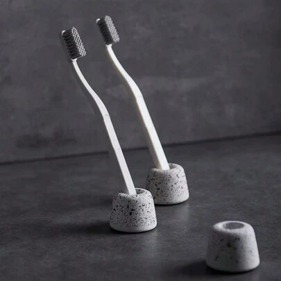 1pc Creative Toothbrush Holder, Freestanding Toothbrush Storage Rack, Toothbrush Storage Organizer Stand, Toothbrush Holder Stand Base, Bathroom Accessories Bathroom Accessaries