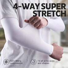 Sun Protective Anti UV 6Pairs Breathable Sun Protection Arm Sleeves - Black - View 8