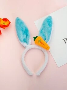 2 件裝復活節兔子耳朵髮帶,胡蘿蔔形兔子耳朵髮箍,適合節日和表演 - 彩色 - 查看 4