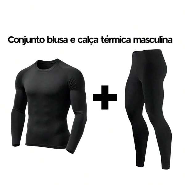 Conjunto Blusa Térmica Flanelada + Calça Térmica Flanelada Masculina