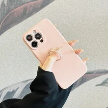 1 Miếng Chất lỏng silicon Hai Lớp Flannel Chống rơi Nhẫn Chủ Điện thoại  Tương thích với iPhone 15pro Samsung A14 Redmi Điện thoại di động - Hồng - Xem 9